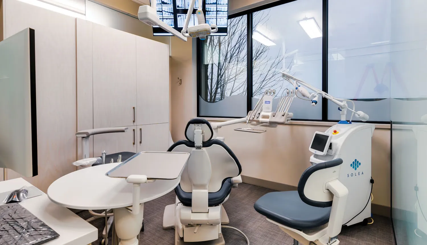 The laser dentistry treatment room at Regehr Family Dental in Vernon